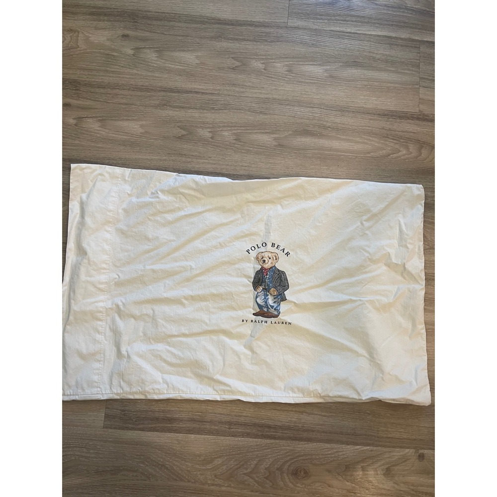 Vintage Ralph Lauren Bear Cowboy Basic Pillow Case Retro 90s Western Bedding